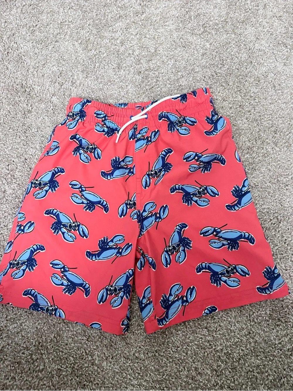 Old Navy Coral Swim Trunks with Blue Lobster Print